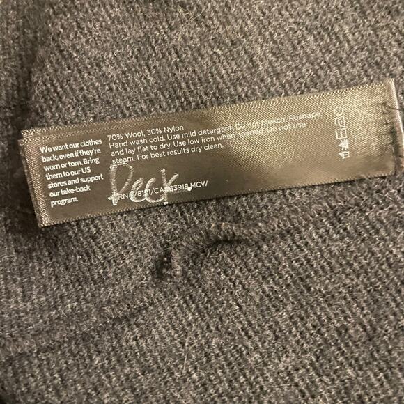 Oversized Charcoal Gray Wool Blend Eileen Fisher Thick Open Cardigan Size Small - Picture 7 of 7